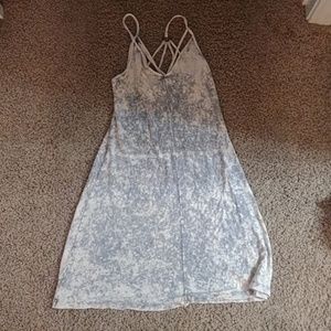 A distressed looking mini dress